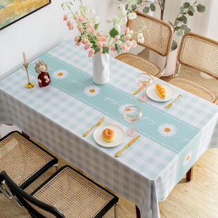桌布防水防油免洗布艺书桌ins风北欧长方形餐桌布pvc茶几桌垫台布