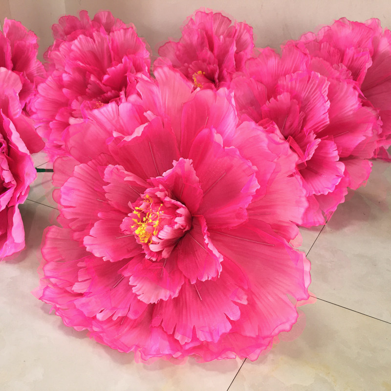 牡丹花舞蹈道具幼儿童开幕式表演手拿花广场演出牡丹花伞跳舞手花