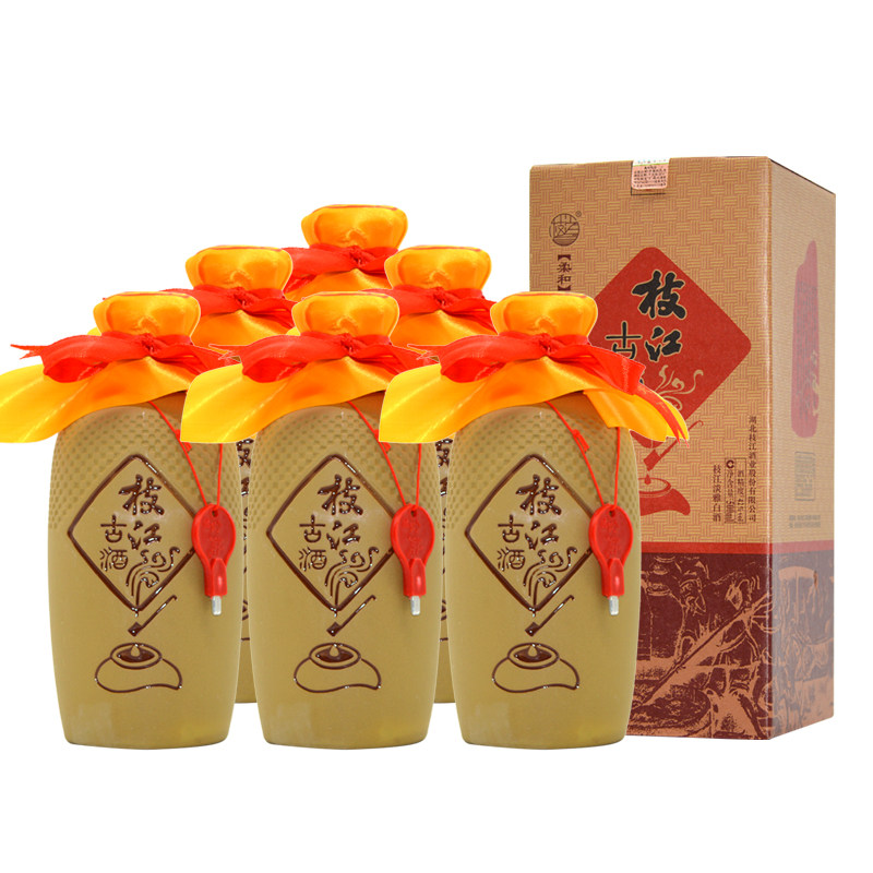 2016年老酒42度枝江古酒柔和淡雅白酒整箱6瓶礼盒装湖北纯粮食酒