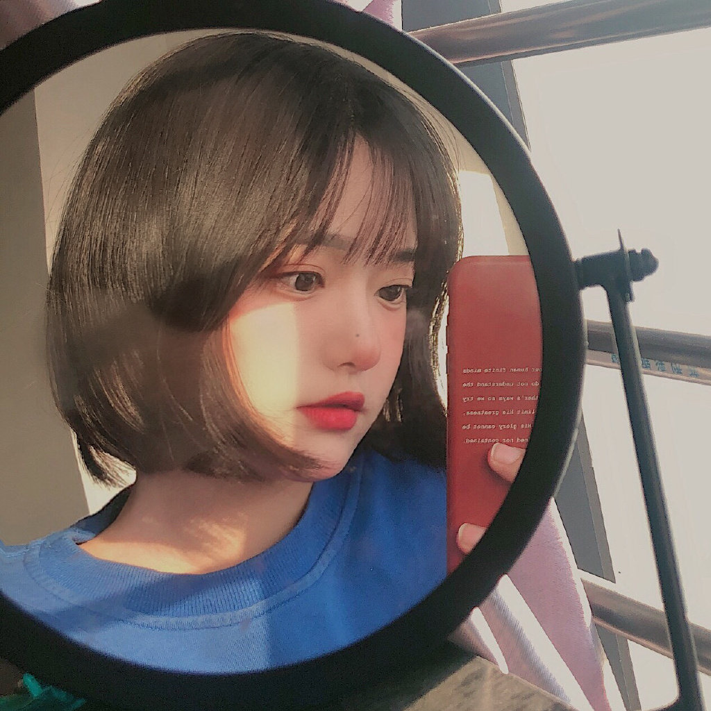 一折假发女圆脸头套内扣_假发女短直发微卷学生内扣bobo波波头网红