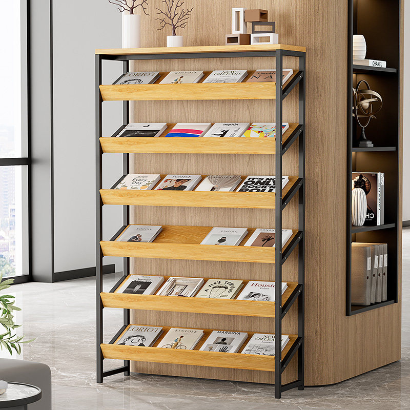 多功能铁艺杂志报刊架办公置物架图书展示架书报架落地宣传资料架