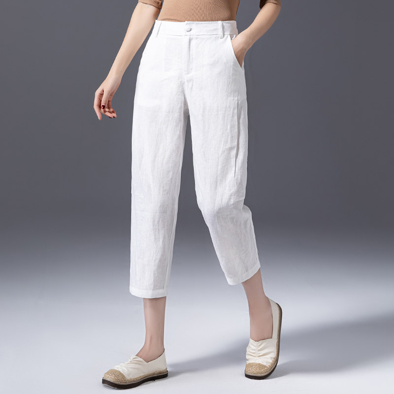 女式白色七分裤夏季