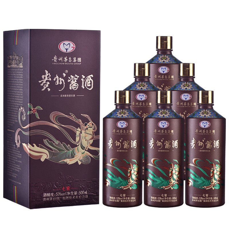 贵州茅台集团 贵州酱酒七窖53度500ml*6瓶酱香型高度白酒整箱装