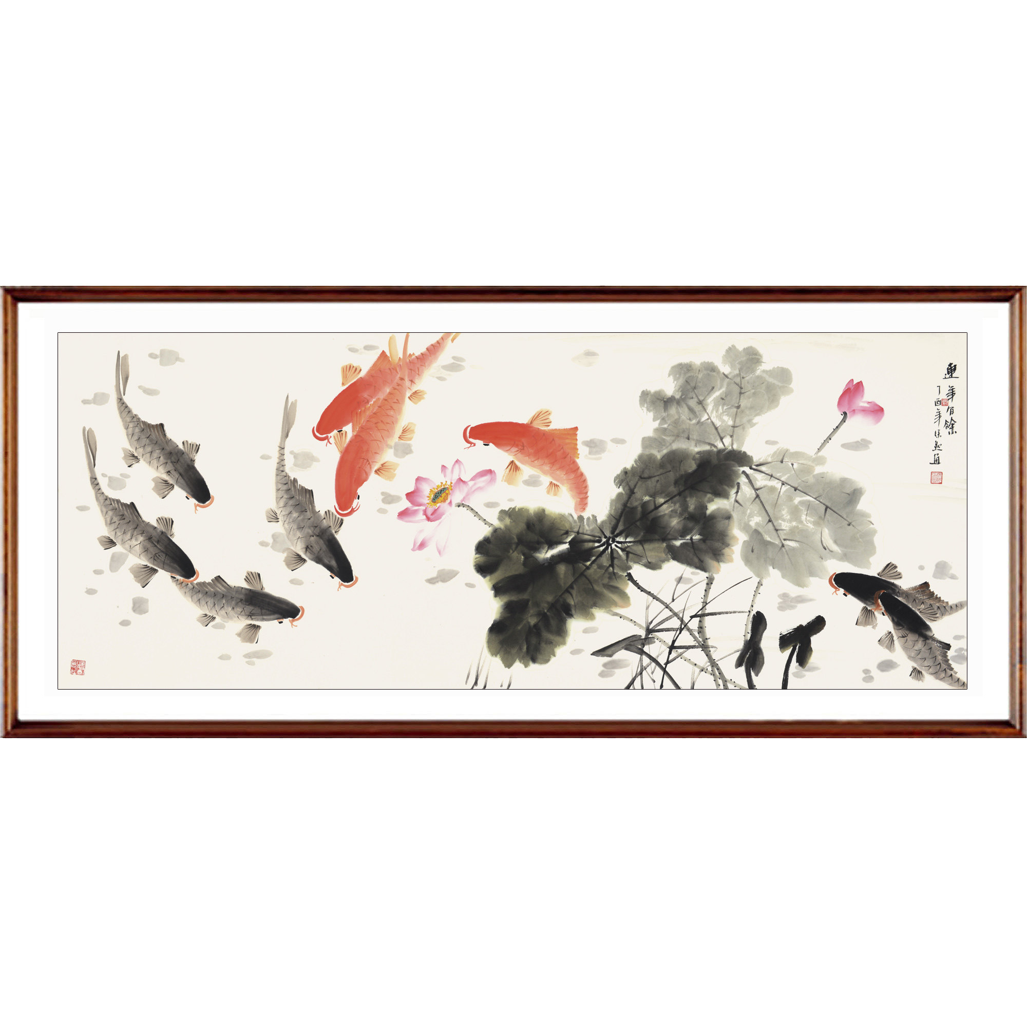 徐然1.8米《连年有余》有画家与作品合影