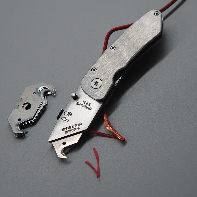 电工刀专用进口电缆剥皮多功能特殊钢美工刀业用羊牛角刀剥线专用