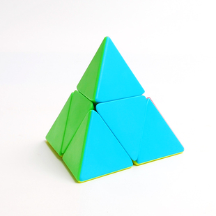 二阶金字塔2阶魔方金字塔异形魔方益智玩具实色免贴纸魔术方块
