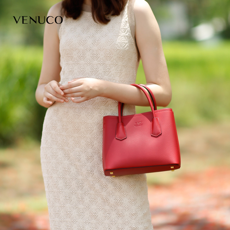 venuco2022新款潮流真皮女包高级感手提包纯色牛皮上新单肩包婚包|ruв категории Сумки, Г - жа сумки - от Buy2taobao.com для оказания профессиональной услуги покупки агента Taobao