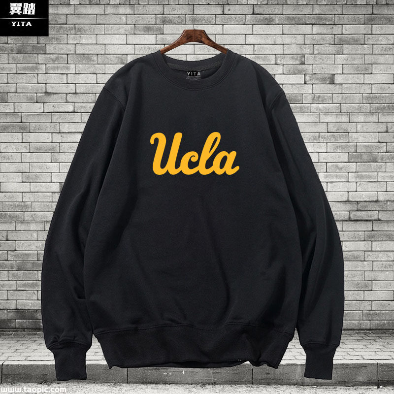 美国名校加州理工ucla洛杉矶留学生卫衣圆领男女薄长袖衣服纪念衫
