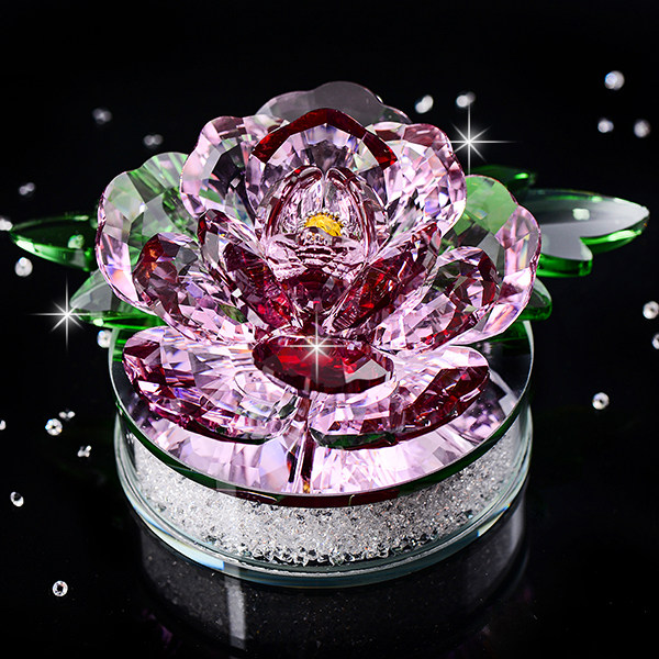 水晶牡丹汽车香水座车载车用香水摆件车上装饰用品创意车内饰品女