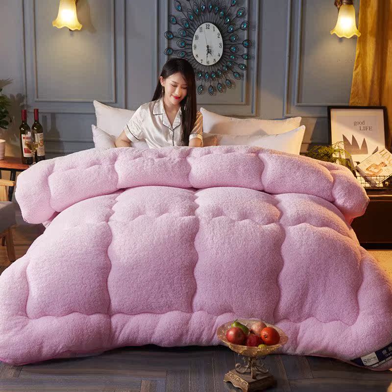 褥子大棉被超厚冬季加厚保暖羊糕绒被子冬天超柔加绒绒毛少女透气_9折