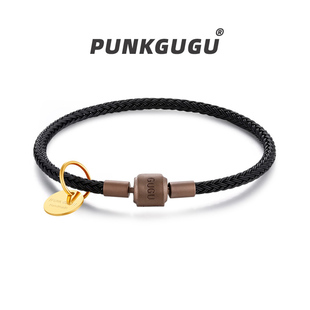 PUNKGUGU正品 3mm防水钢丝绳穿黄金转运珠编织手绳半成品串珠手链