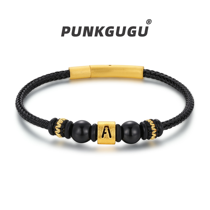 PUNKGUGU 穿3D黄金字母转