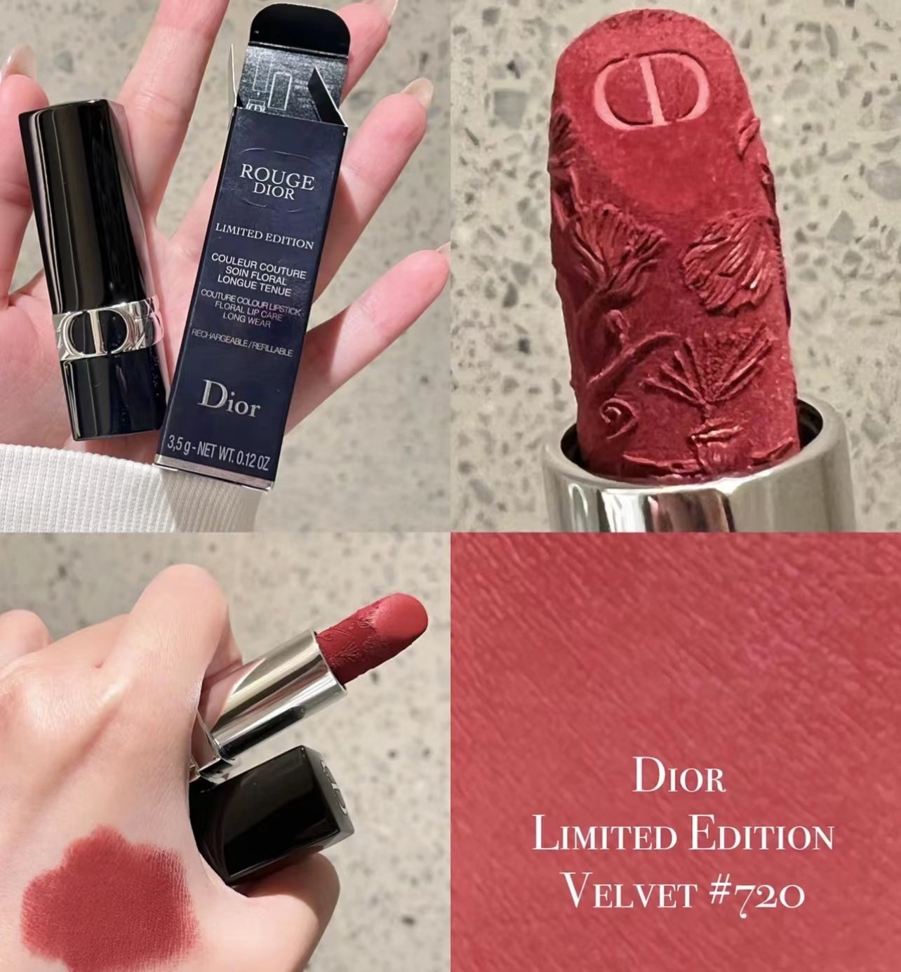 dior/迪奥春季花卉雕花限量口红唇膏999/720/100/951/909/314