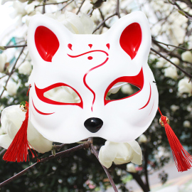 彩绘狐狸面具日式和风妖猫二次元动漫男女自拍舞会抖音离人直播