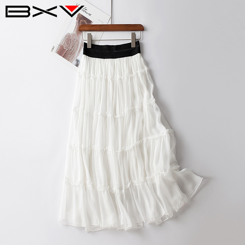 Paige Show thin Real silk skirt Mid length version 2022 summer new pattern white Cake skirt mulberry silk skirtin the Women's clothing/Boutique , Skirts category - from Buy2taobao.com to provide professional Taobao agent buy service