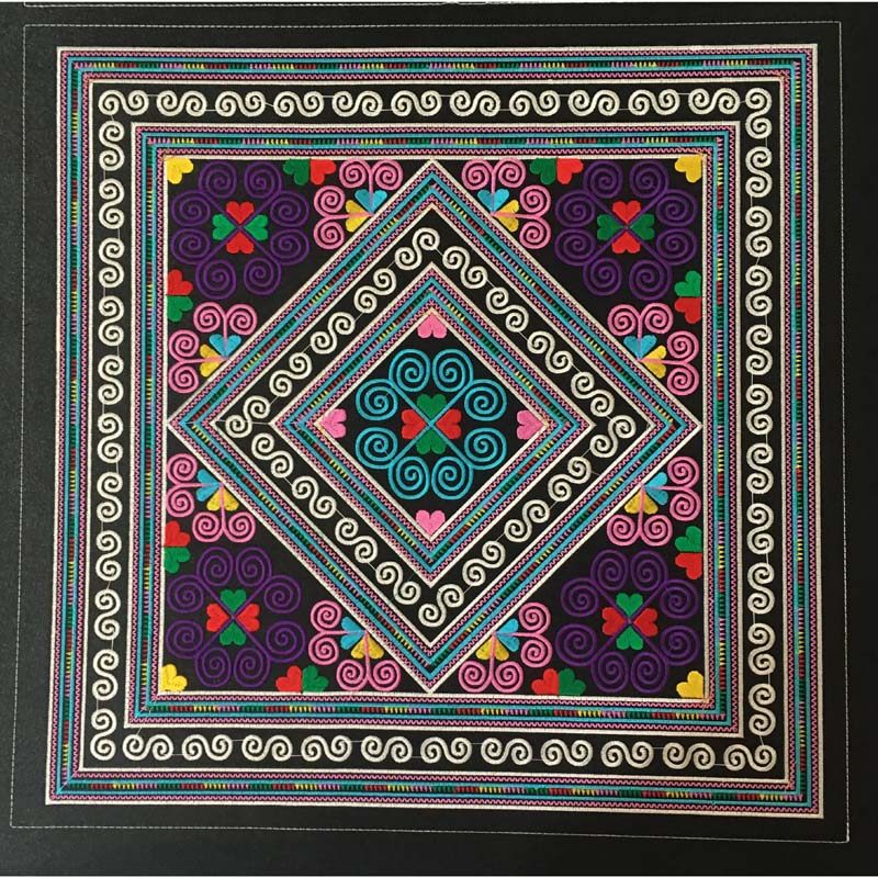 云贵民族风机绣特色绣片苗族工艺品刺绣绣花布