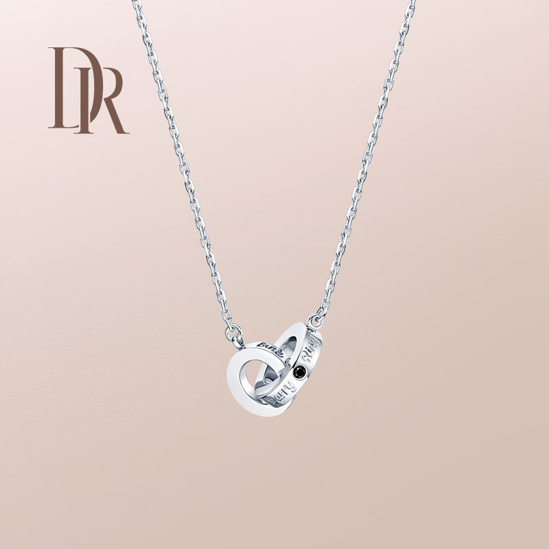 darry ring_dr darry ring系列经典款套链钻石吊坠项链黑白钻白18k金