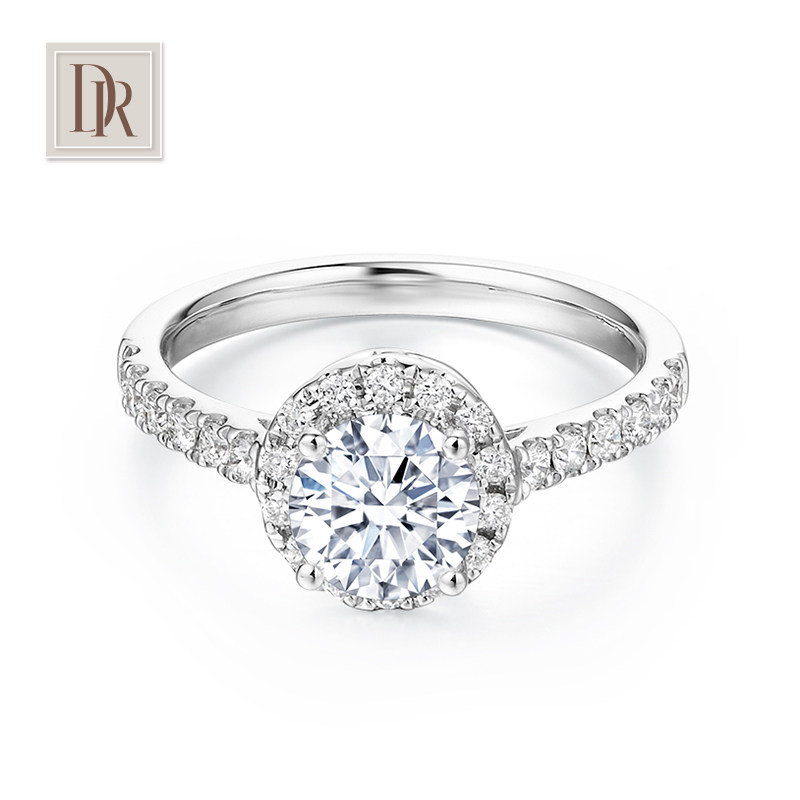 dr darryring 典雅30分定制求婚钻戒大方钻石圆形群镶婚戒女正品