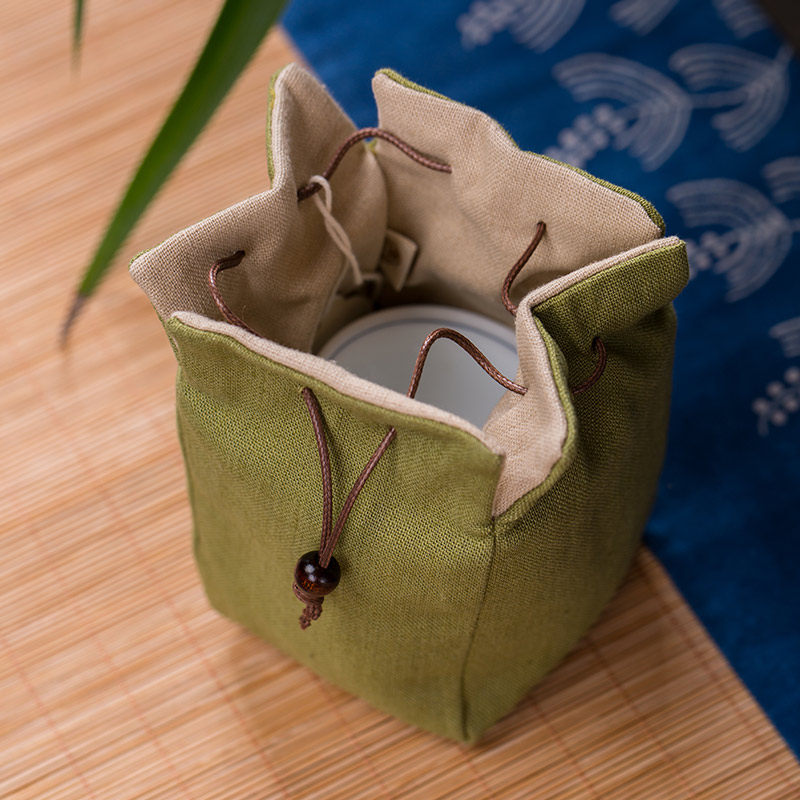 斗贤茶具布包品茗杯单杯小茶杯收纳包布袋主人杯袋棉麻便携杯子套