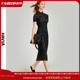 HAVVA2024夏季新款黑色蕾丝连衣裙女气质修身镂空法式裙子Q2718