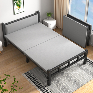 折叠床单人家用1.2米出租屋小床午睡简易办公室午休成人硬板铁床