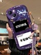 紫色创意文字适用苹果14手机壳iphone13保护套12pro新款11promax女xs个性xr全包mini透明黑6splus高级感se2/3