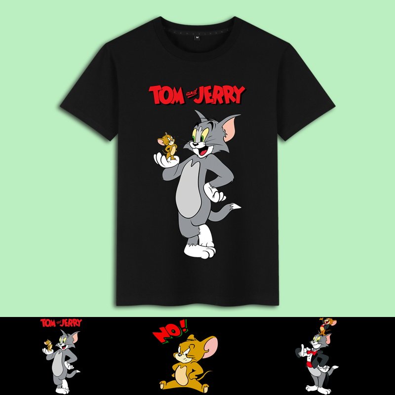 猫和老鼠汤姆和杰瑞动漫周边衣服夏季青年情侣潮流短袖大码男t恤