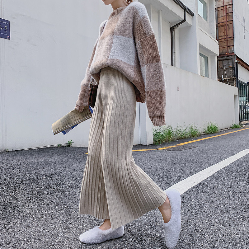 特价百褶阔脚裤