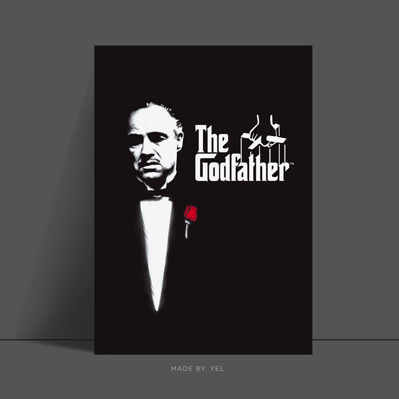 godfather教父马龙白兰度经典电影周边海报卧室客厅装饰画