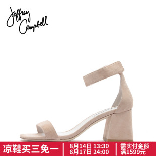 coach美國官網一般打折多少 美國Jeffrey Campbell2020新款歐美簡約一字帶舒適方跟低跟涼鞋夏 coach