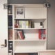 定制书柜组合客厅日式储物柜书橱白色实木家具轻奢玻璃靠墙满E0级