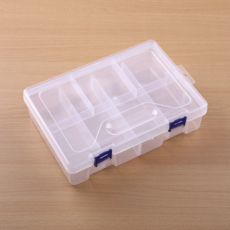 缝纫线盒工具箱DIY缝纫机配件盒双层8格透明塑料盒线芯盒收纳盒