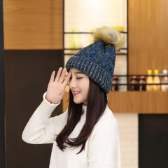 冬季帽子女冬天韩版毛球可爱毛线帽秋冬女士加绒针织帽保暖护耳厚