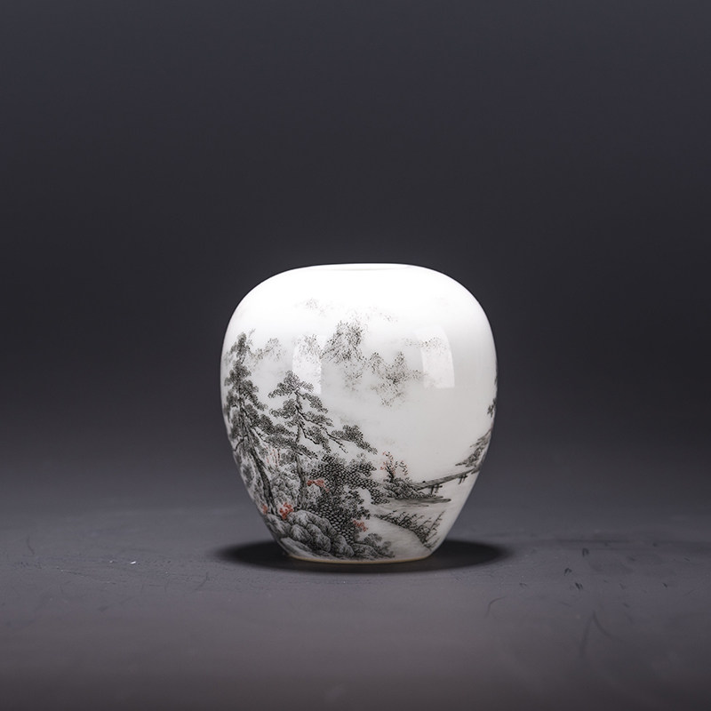 青年陶瓷艺术家 陈慕青作品 墨彩山水水禹