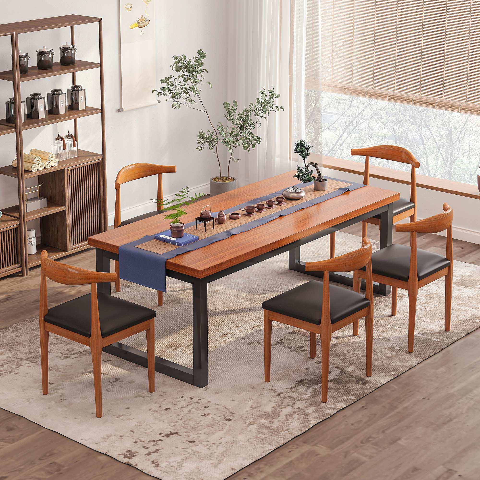 茶桌椅组合一桌五椅现代简约家用客厅小茶台新中式泡茶桌大板茶桌