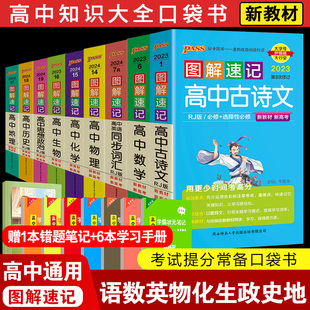 2024版 pass绿卡图书图解速记高中数学英语古诗文生物物理化学政治地理历史全套9本人教版 高中文科理科复习资料知识大全