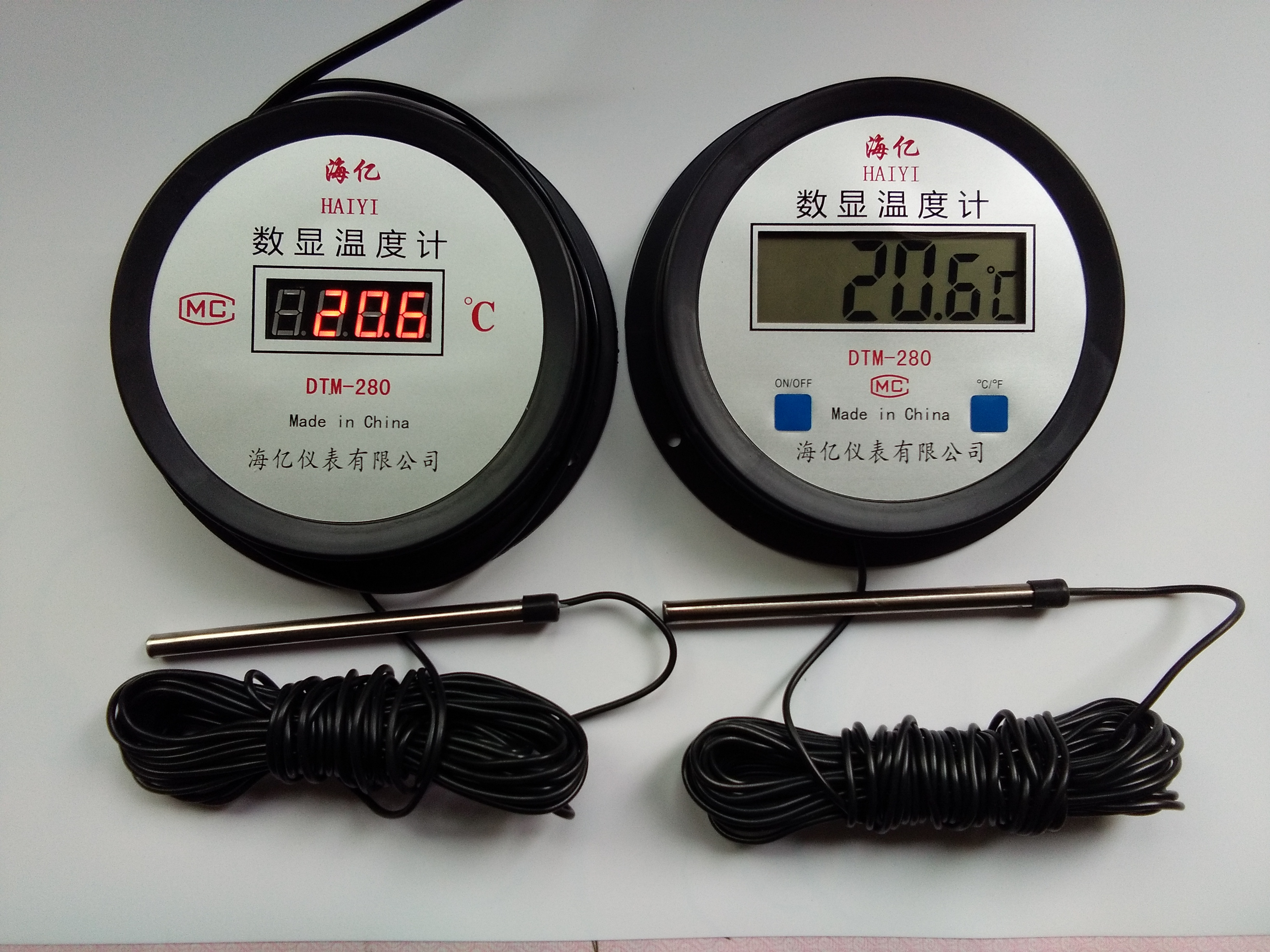 电子数显温度计/表鱼塘浴室养殖虾塘浴池水池-20 60℃双防水探头