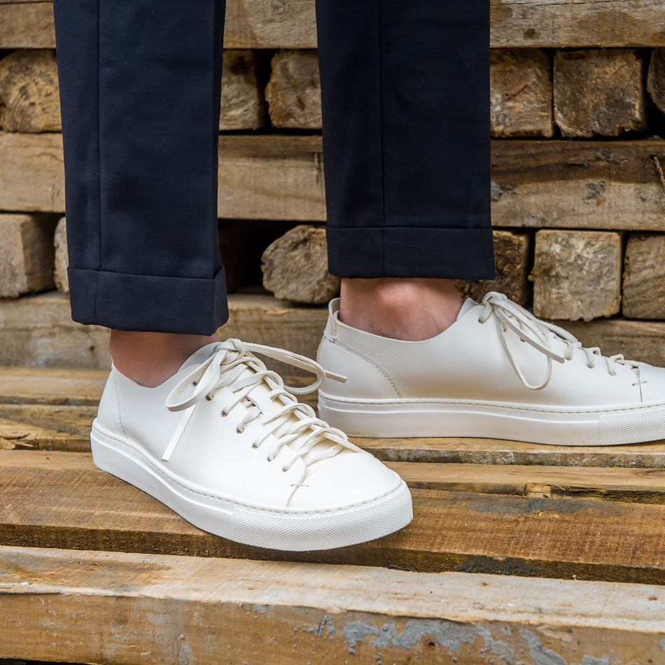 玩儿!纯牛皮!简约休闲百搭小白鞋男士真皮鞋平底板鞋厚底手工鞋