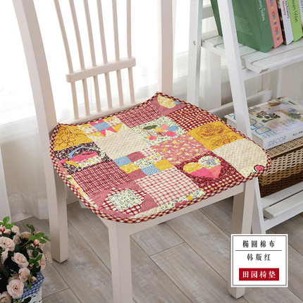 夏季田园花朵全棉椅垫办公室薄座椅垫防滑餐椅垫电脑椅子坐垫包邮
