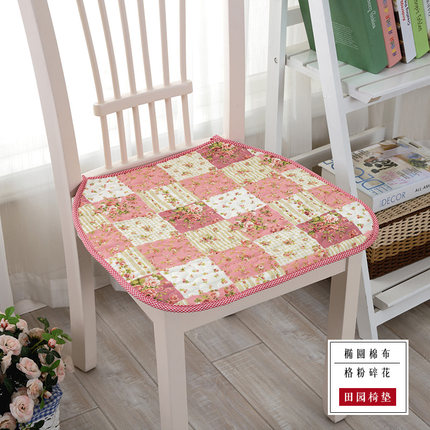 夏季田园花朵全棉椅垫办公室薄座椅垫防滑餐椅垫电脑椅子坐垫包邮