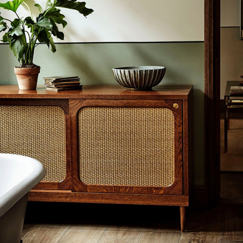 浮愫中古/斗柜 北欧藤编收纳mcm复古餐边柜丹麦客厅储物斗柜复刻