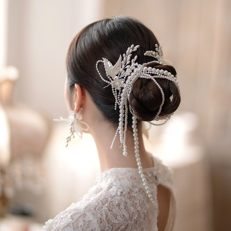 新娘仙美头饰简约森系甜美配饰韩式结婚白纱礼服饰品发箍发饰以蕊
