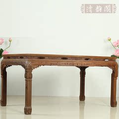 红木家具鸡翅木雕花餐桌纯实木红木饭桌仿古餐桌中式长方形餐台