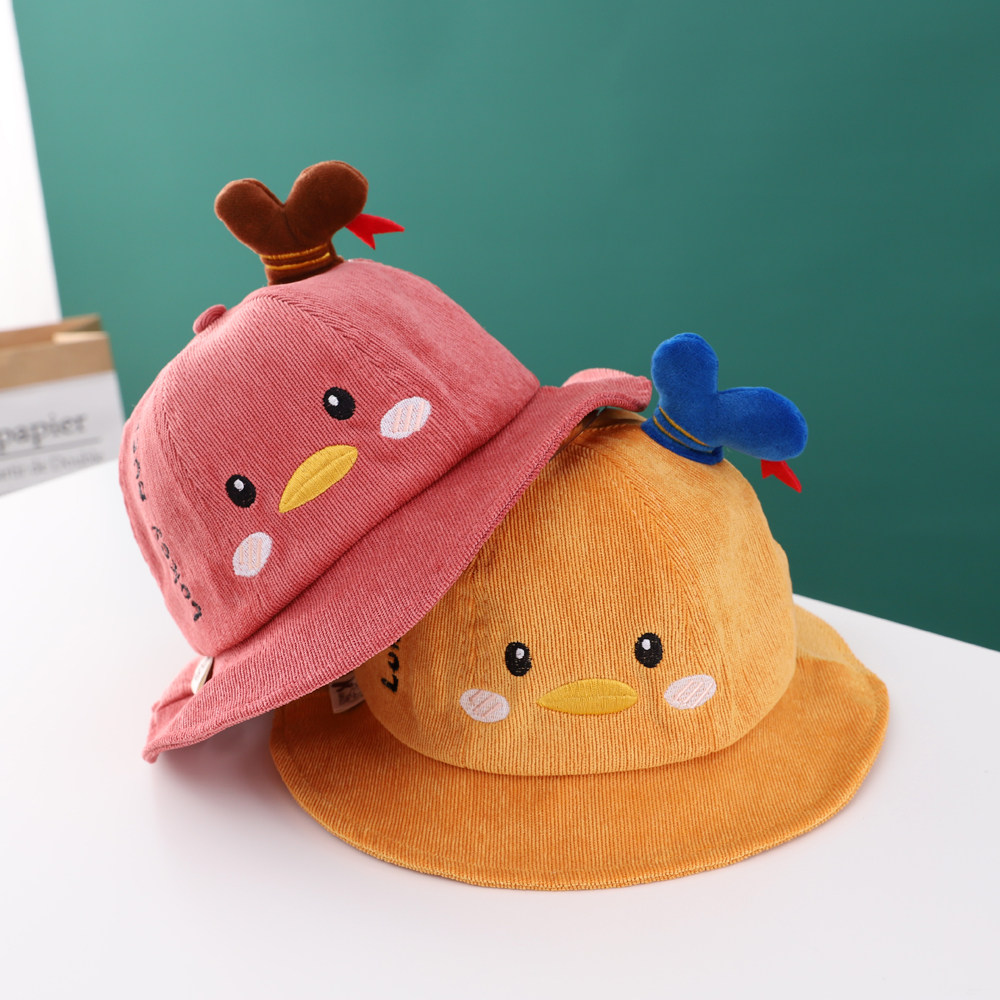 秋季婴儿帽子秋冬男女童卡通可爱盆帽宝宝春秋超萌帽子儿童渔夫帽