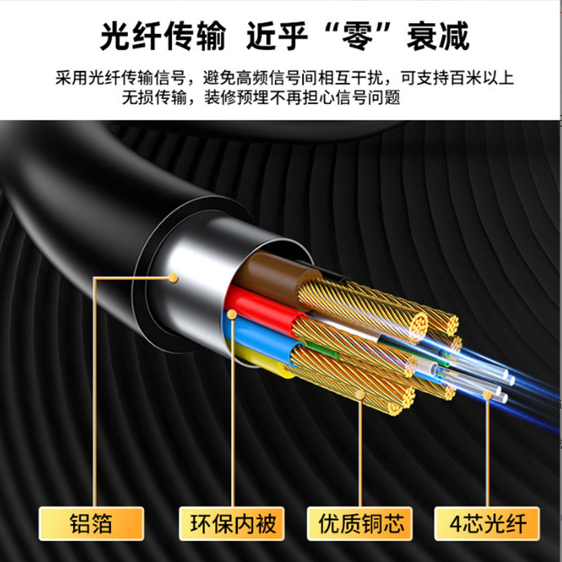 2.1光纤HDMI线8K60HZ电视接回音壁EARC线电脑接投影仪家庭影院线