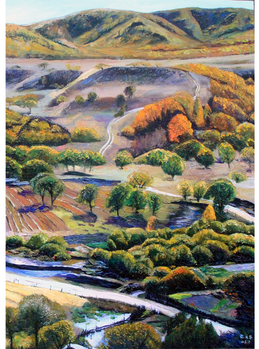 鞍山师范学院 徐风华《坝上风光》原创精品布面油画
