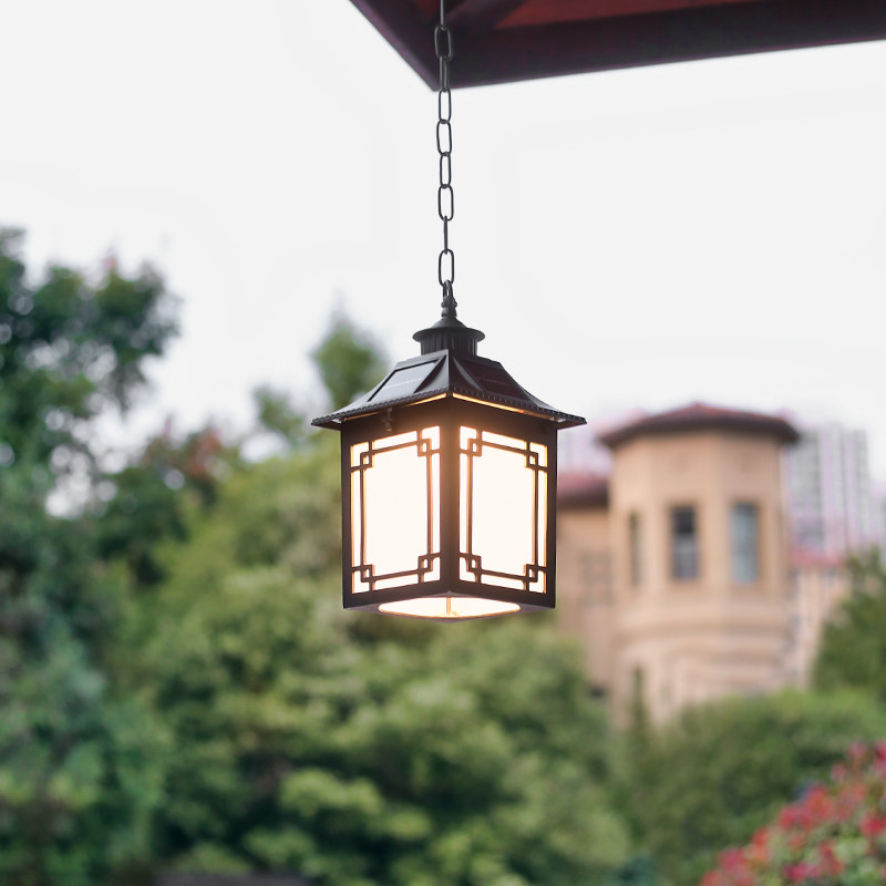 太阳能新中式阳台防水吊灯户外走廊庭院花园凉亭景观室外亭子吊灯