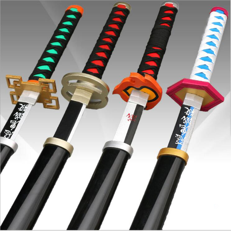 鬼灭之刃周边 我妻善逸 霞柱时透无一郎日轮刀武器模型金属摆件