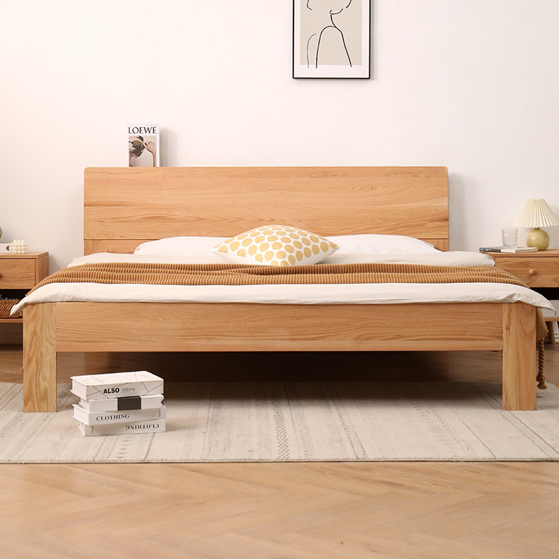 全实木床现代简约原木床北欧工厂直销双人床主卧家用日式橡木大床