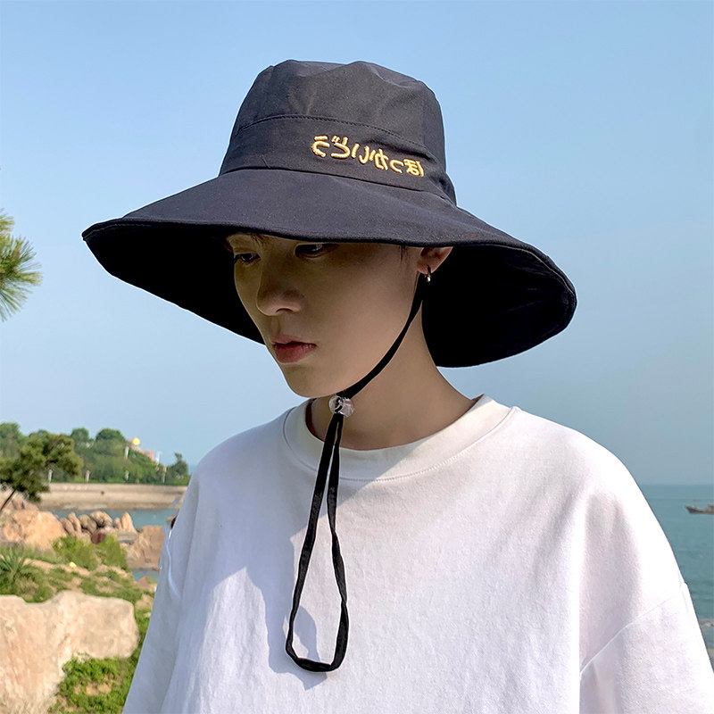 男士防晒帽夏季凉帽薄草帽大檐太阳帽遮阳帽男防晒户外渔夫帽男夏